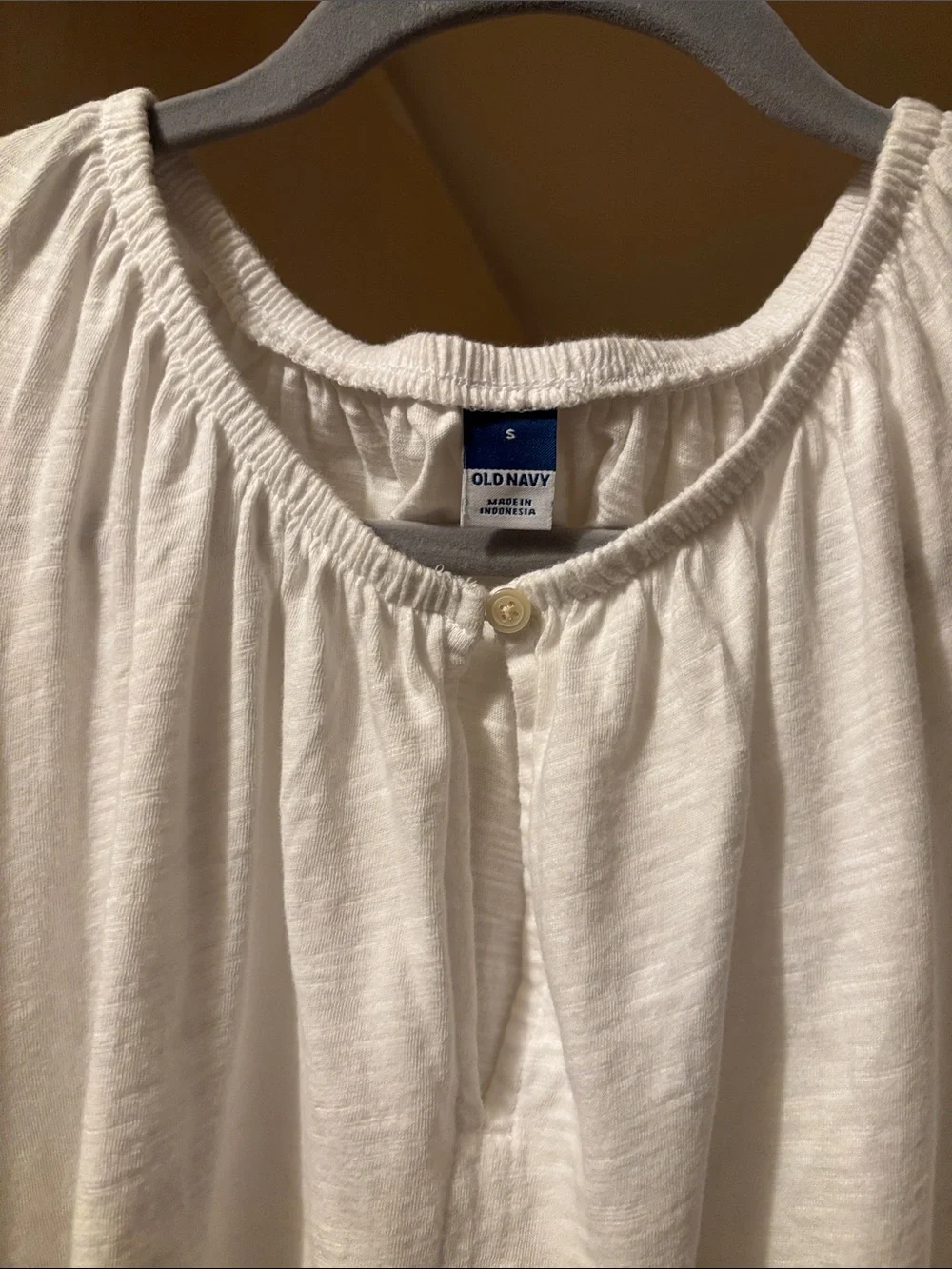 Old Navy Sz small White Puff Sleeve Peasant Top - Classic Women's Tee NWOT